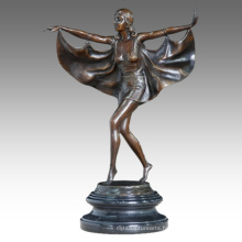 Dancer Figure Statue Fly Lady Bronze Sculpture TPE-458